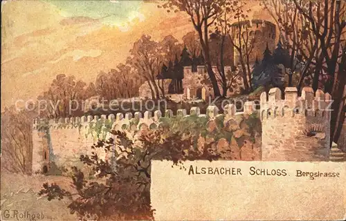 Alsbach Bergstrasse Alsbacher Schloss Kuenstlerkarte Kat. Alsbach Haehnlein