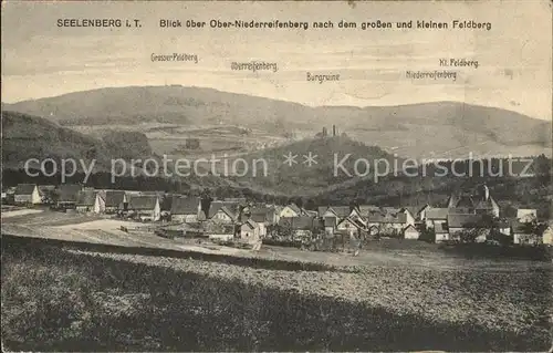 Seelenberg Ortsansicht mit Gr Feldberg Burgruine Niederreifenberg Kl Feldberg Kat. Schmitten