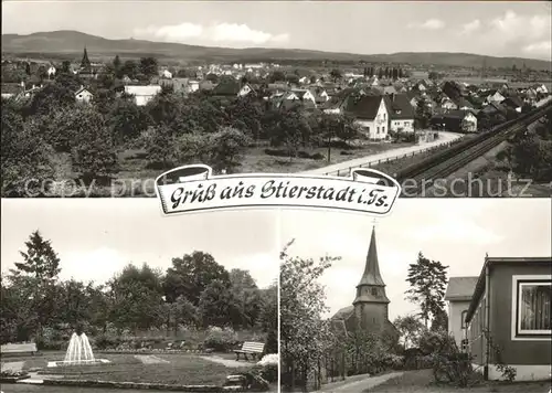 Stierstadt Taunus Panorama Park Fontaene Kirche Kat. Oberursel (Taunus)