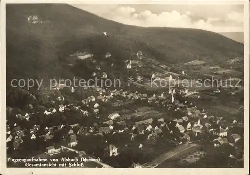 Alsbach Bergstrasse Fliegeraufnahme mit Schloss Kat. Alsbach Haehnlein