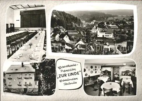 Gemuenden Taunus Gasthaus Pension Zur Linde Speisesaal Gaststube Kat. Weilrod