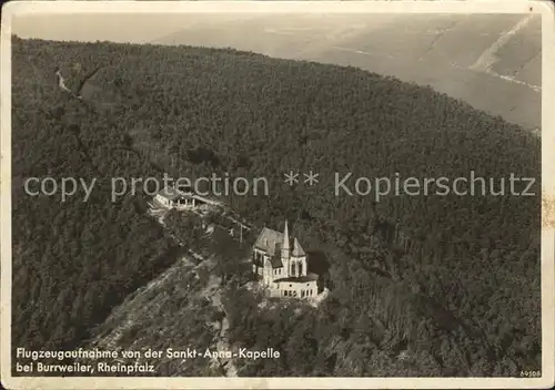 Burrweiler Fliegeraufnahme St Anna Kapelle Kat. Burrweiler