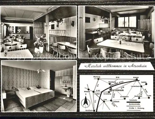 Atzenhain Gasthaus Zur Linde Gastraum Zimmer Lageplan Kat. Muecke