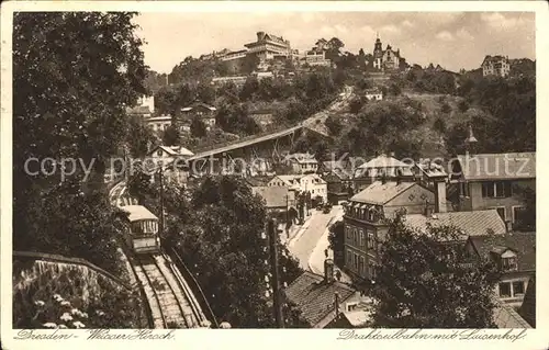 Dresden Weisser Hirsch Drahtseilbahn mit Luisenhof Kat. Dresden Elbe