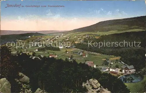 Jonsdorf Panorama mit Gondelfahrt vom Nonnenfelsen Kat. Kurort Jonsdorf