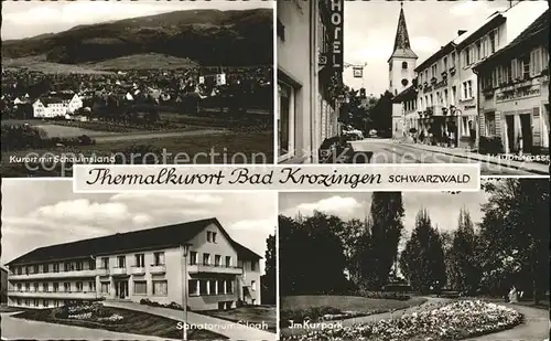 Bad Krozingen Ortsblick mit Schauinsland Hauptstr Sanatorium Siloah Kurpark Kat. Bad Krozingen