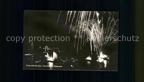 Friedrichshafen Bodensee Uferstrasse Feuerwerk Kat. Friedrichshafen