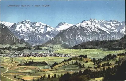 Oberstdorf Totalansicht mit Alpen Kat. Oberstdorf