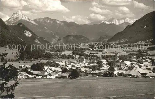 Steinach Pfronten mit Saeuling und Zugspitze Kat. Pfronten