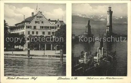 Lindau Bodensee Hotel Lindauer Hof Blick von der Hotelterrasse Kat. Lindau (Bodensee)