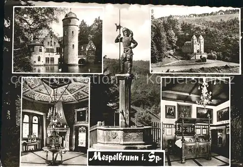 Mespelbrunn Schloss Geburtszimmer Julius Echter Gruftkapelle Fuerstenzimmer Kat. Mespelbrunn