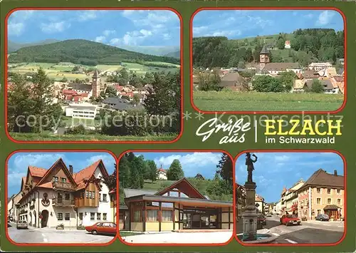 Elzach Panorama Teilansicht Kirche Dorfmotive Kat. Elzach