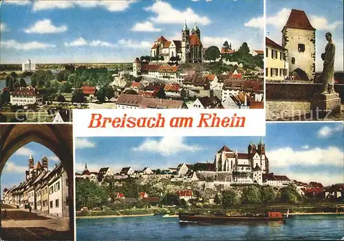 Breisach Rhein Stadtblick St Stephansmuenster Turm Strassenpartie Kat. Breisach am Rhein