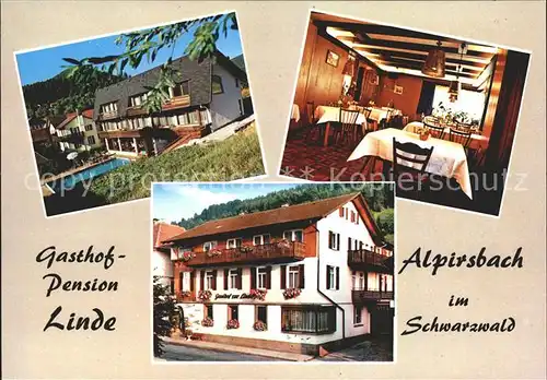 Alpirsbach Gasthof Pension Linde Gastraum Schwimmbad Kat. Alpirsbach