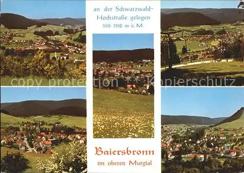 Baiersbronn Schwarzwald Murgtal Panorama Teilansichten Kat. Baiersbronn