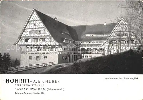 Sasbachwalden Hohritt Sternenwirtshaus Kat. Sasbachwalden
