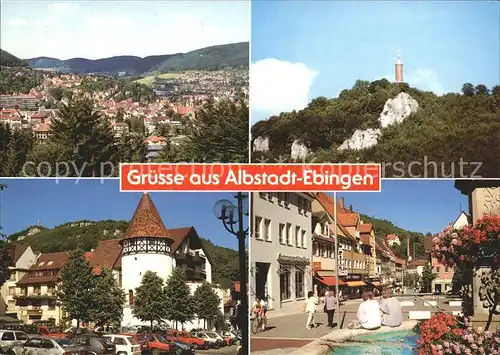 Ebingen Teilansicht Buergerturm Aussichtsturm Strassenpartie / Albstadt /Zollernalbkreis LKR