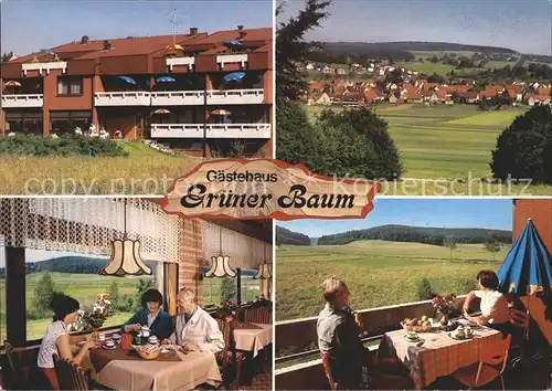 Lonsingen Gasthof mit Gaestehaus Gruener Baum Gastraum Ortsansicht Kat. St. Johann