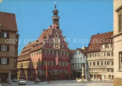 Esslingen Neckar Rathausplatz mit altem Rathaus Kat. Esslingen am Neckar