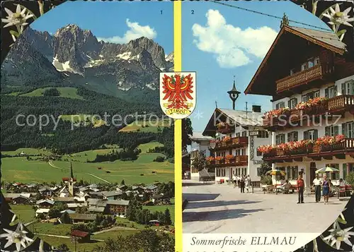 Ellmau Tirol mit Wildem Kaiser Dorfpartie Kat. Ellmau