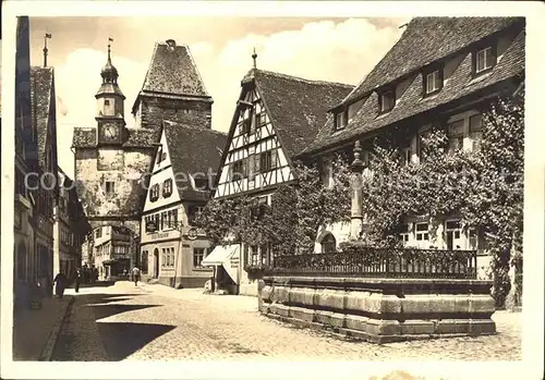 Rothenburg Tauber Roedergasse mit Markusturm Kat. Rothenburg ob der Tauber
