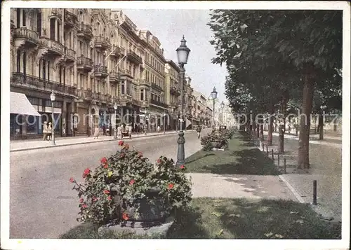 Wiesbaden Wilhelmstrasse Weltkurstadt Naturfarbenkarte Kat. Wiesbaden