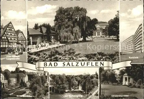 Bad Salzuflen Alte Haeuser Langestrasse Kurhaus Wandelhalle Kurklinik Rosengarten Park Leopoldsprudel Kat. Bad Salzuflen