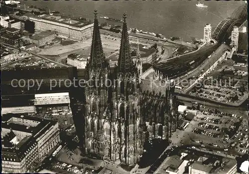 Koeln Rhein Dom Fliegeraufnahme Kat. Koeln