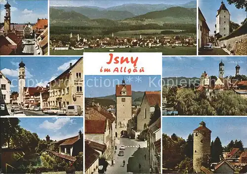 Isny Allgaeu Bergtorstrasse Blaserturm Espantor Lindauer Strasse Diebsturm Kirche Kat. Isny im Allgaeu