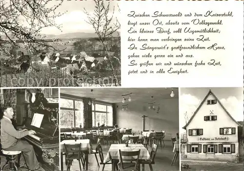 Bottingen Gasthaus zum Rebstock Klavier Hausmusik Kat. Teningen