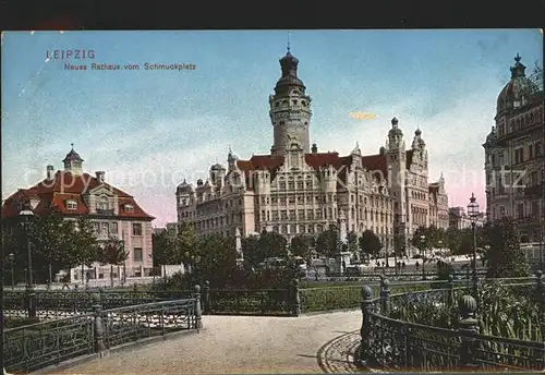 Leipzig Neues Rathaus vom Schmuckplatz Kat. Leipzig