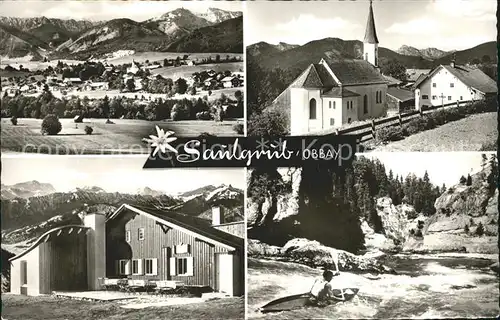 Saulgrub Panorama Hoernlehuette Franziskuskirche Scheibum Ammertal Kat. Saulgrub