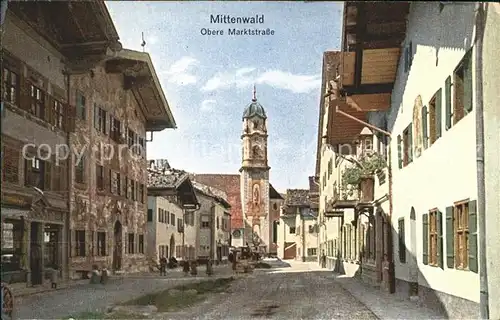 Mittenwald Bayern Obere Marktstrasse Kirche Kat. Mittenwald