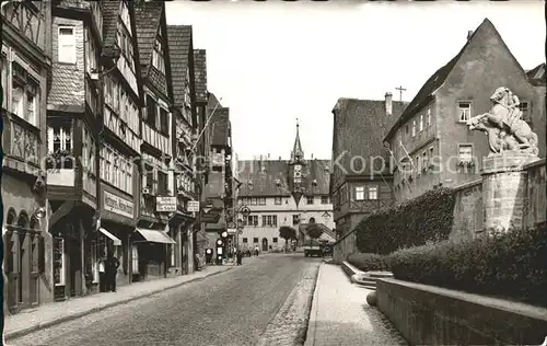 Ochsenfurt Hauptstr mit Rathaus und Kriegerdenkmal Kat. Ochsenfurt