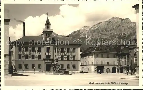 Bad Reichenhall Wittelsbacherplatz Brunnen Rathaus Kat. Bad Reichenhall