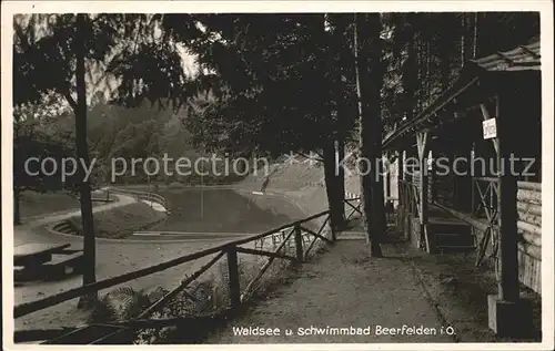 Beerfelden Odenwald Waldsee und Schwimmbad Kat. Beerfelden