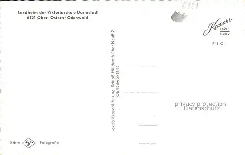 Ober Ostern Landheim der Viktoriaschule Darmstadt Kat. Reichelsheim (Odenwald)