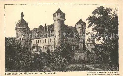 Steinbach Michelstadt Schloss Fuerstenau Zeichnung Kat. Michelstadt