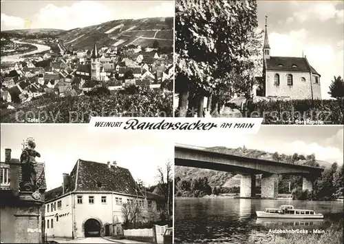 Randersacker Total Bergkapelle Dorfmotiv Autobahnbruecke Main Kat. Randersacker