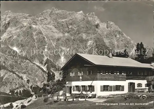 Wimbach Ramsau Wimbachgriesalm mit Hochkalter Kat. Ramsau b.Berchtesgaden