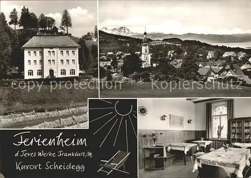 Scheidegg Allgaeu Ferienheim der Teves Werke Gaststube Ortsansicht Kat. Scheidegg