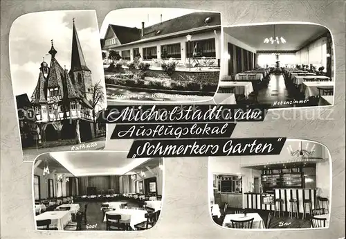 Michelstadt Rathaus Gaststaette Schmerkers Garten Nebenzimmer Saal Bar Kat. Michelstadt