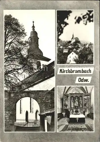 Kirchbrombach Kirche Altar Ortsblick Kat. Brombachtal