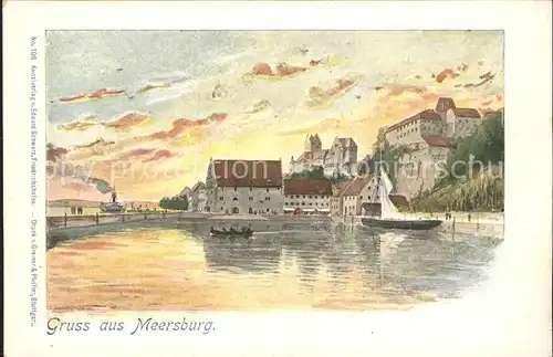 Meersburg Bodensee Teilansicht Kat. Meersburg