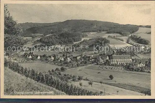 Unterglottertal Panorama mit Kirche Kat. Glottertal