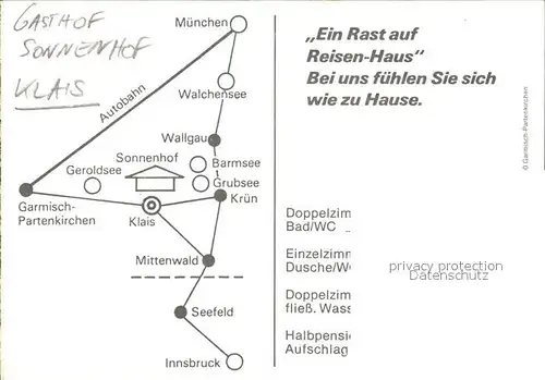 Klais Gasthaus Sonnenhof Kat. Kruen