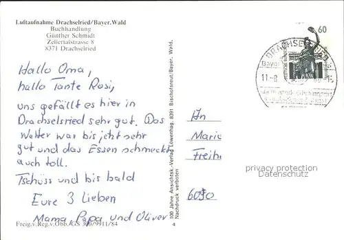 Drachselsried Fliegeraufnahme Buchhandlung Guenther Schmidt Kat. Drachselsried