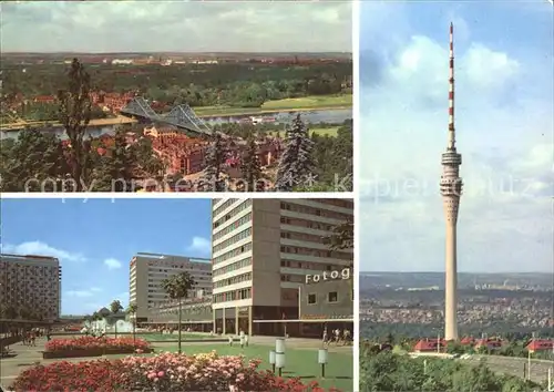 Dresden Loeschwitzhoehe Prager Strasse Fernsehturm Kat. Dresden Elbe