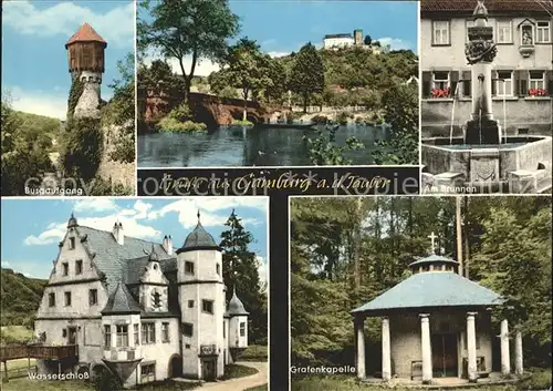 Gamburg Wasserschloss Grafenkapelle Burg Kat. Werbach