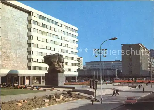 Karl Marx Stadt Karl Marx Alee mit Monument Kat. Chemnitz